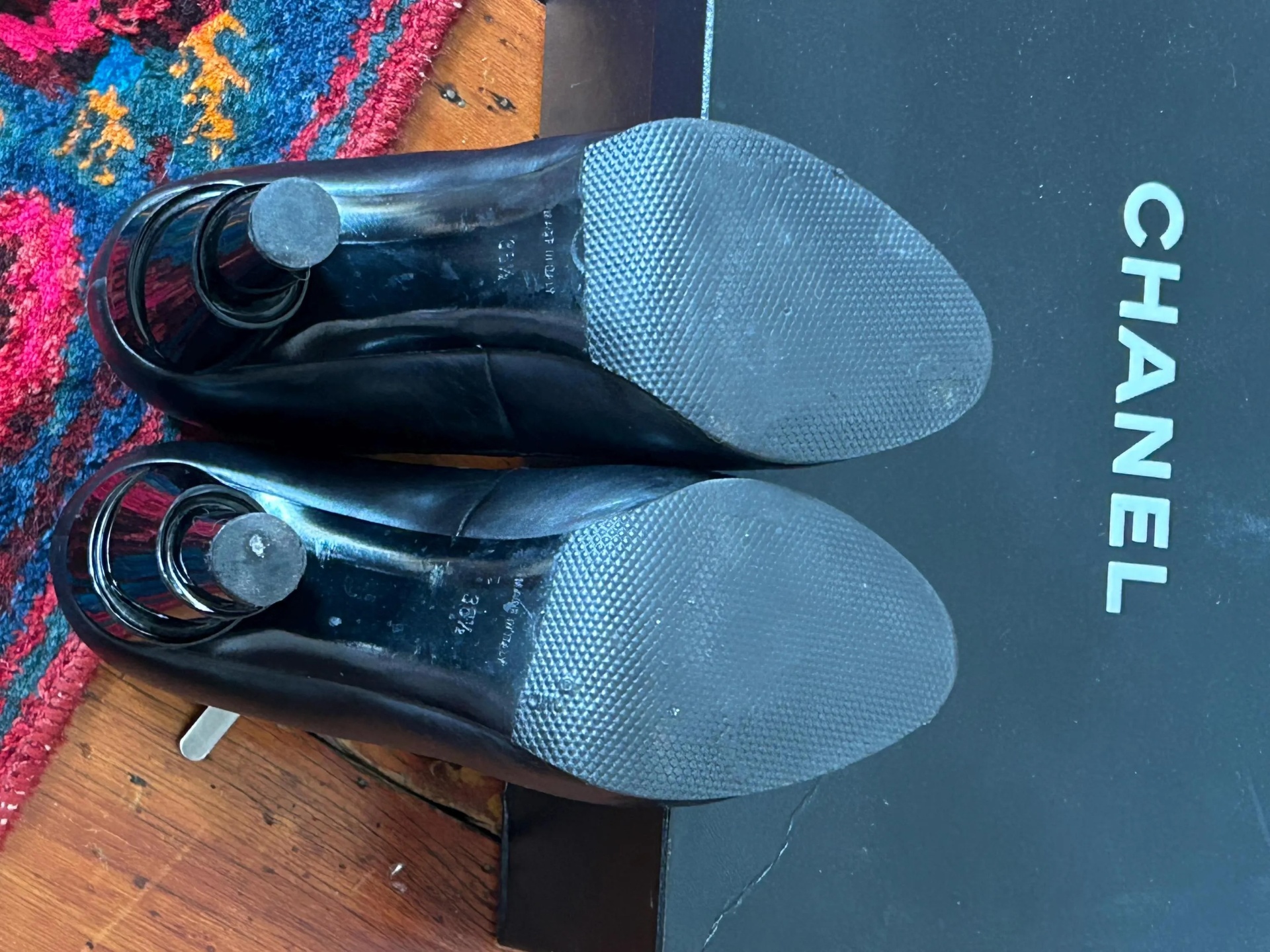 Chanel Black Quilted Cap Toe Ankle Booties — image 4