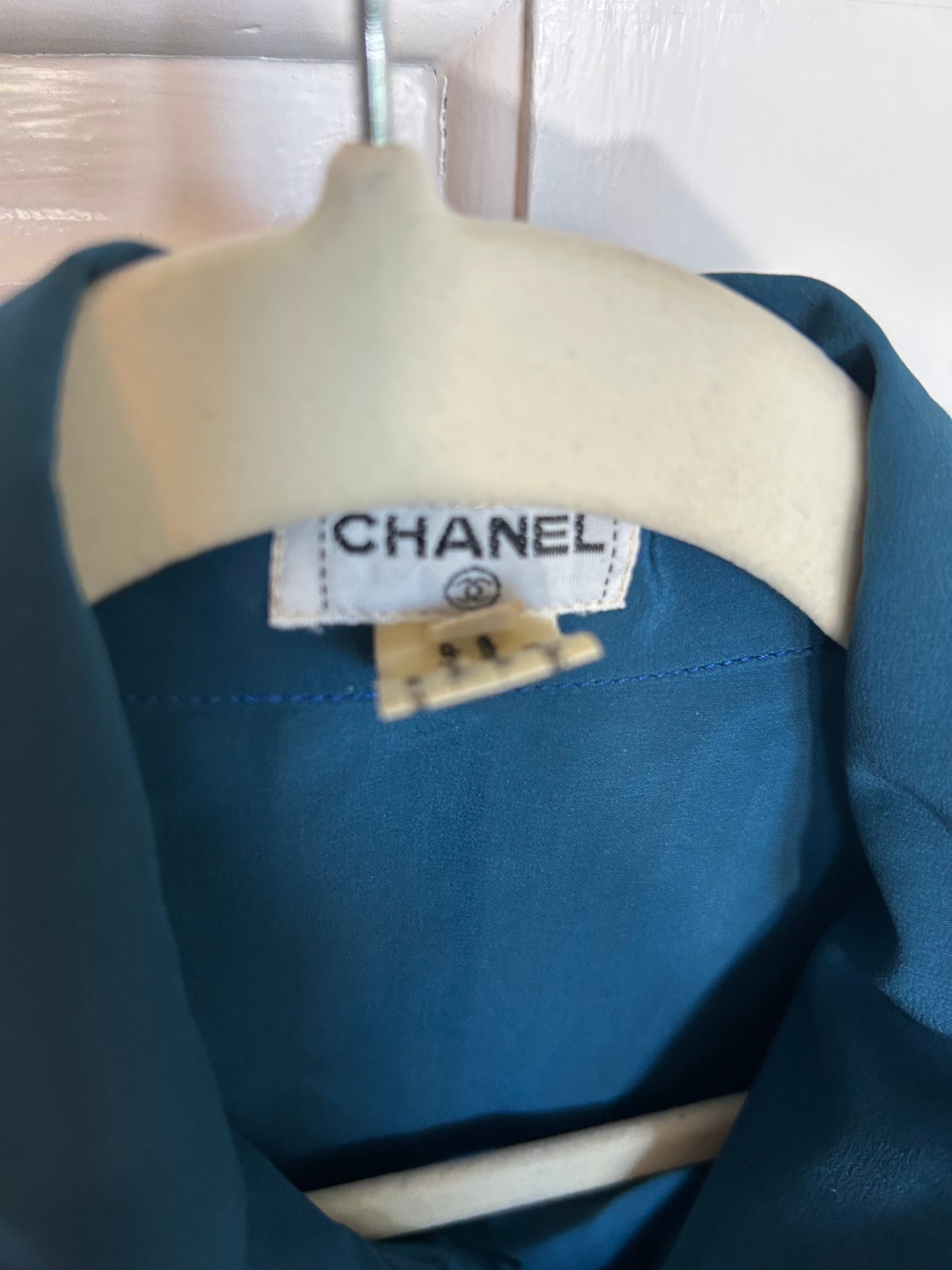 Chanel Pleated Silk Blouse with Self Tie, image 3
