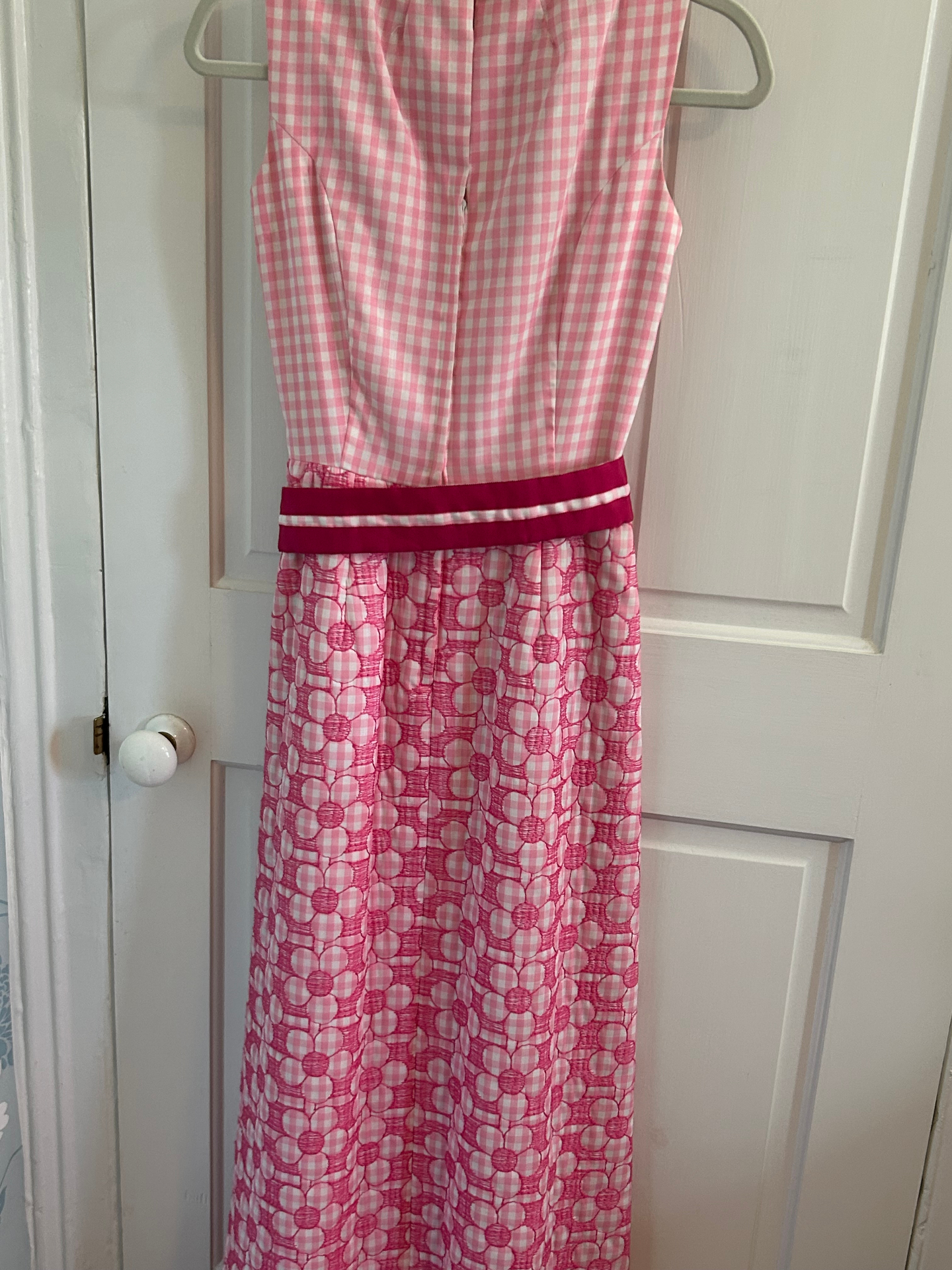Pink Gingham Maxi Dress — image 3