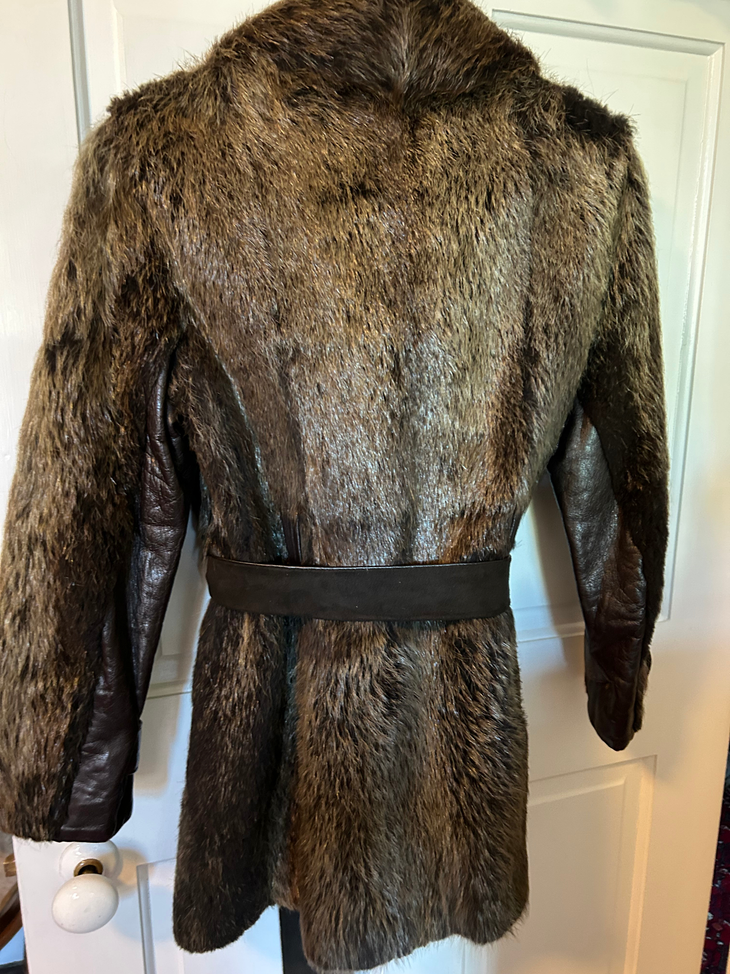 Swedish Possum and Leather Belted Coat — image 2